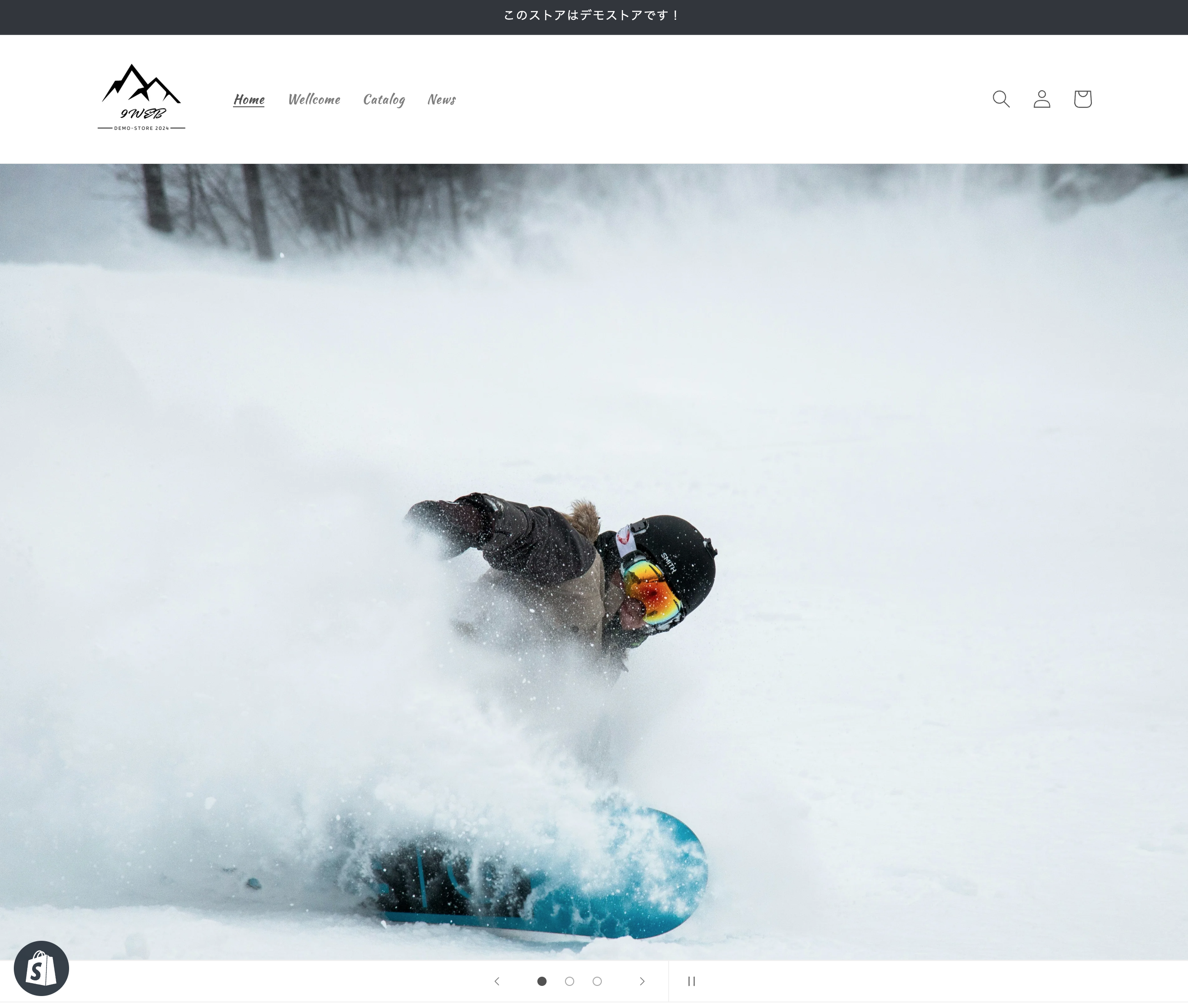 ウェブサイト liquidカスタマイズストアのトップ画像